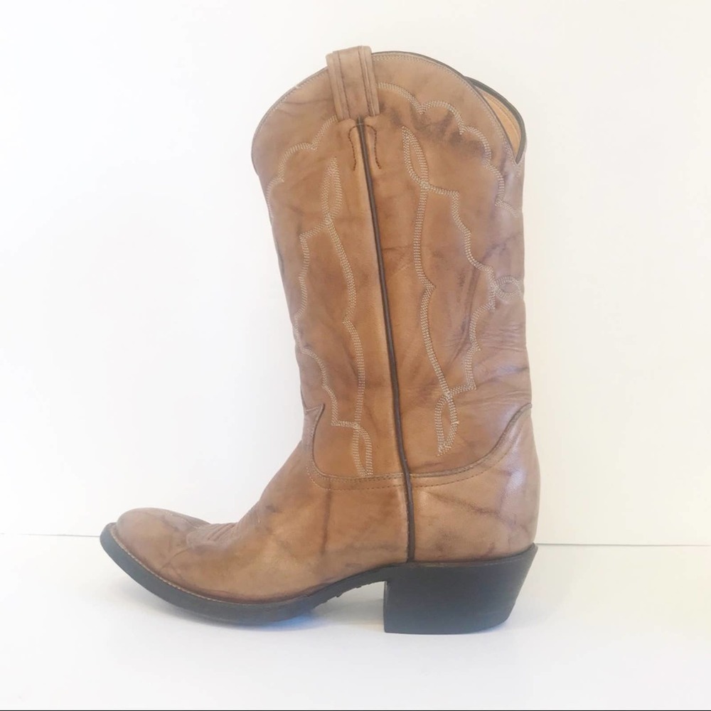 Tony Lama Marble Tan Leather Cowboy Western Boots 5.5 - Picture 12 of 12